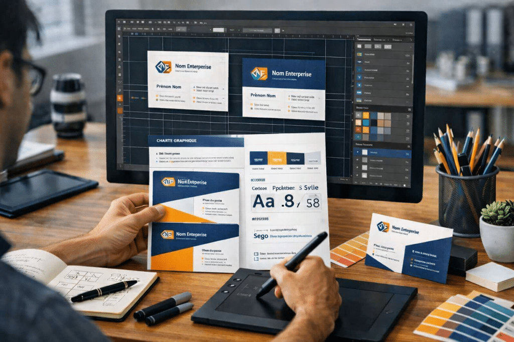 Exemple de charte graphique avec logo couleurs et typographie